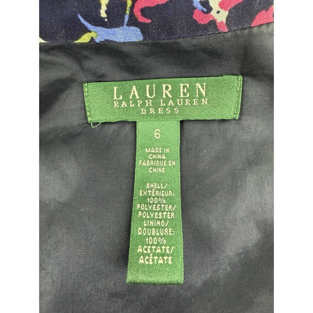 LAUREN RALPH LAUREN $129 Floral Ruffle Lined Sleeveless True Wrap Dress Size 6 - Picture 8 of 10